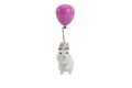 A balloon tied bunny ears,3D illustration.