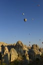 Air balloons  in  nevsehir turkey Royalty Free Stock Photo