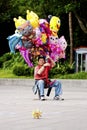Balloon vendor in Taipei,Taiwan,May 18 Royalty Free Stock Photo