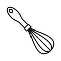 Balloon whisk for mixing line icon. whisking outline vector illustration Royalty Free Stock Photo