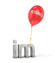 A balloon with the words perhaps tied Royalty Free Stock Photo