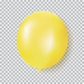 Balloon of yellow color realistic design vector isolated on transparent background. Balloon made from rubber latex