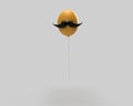 Balloon yellow orange color moustache black decoration ornament father day Royalty Free Stock Photo