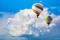 Ballooning in the clouds. Unforgettable feeling of freedom. Artistic picture. Beauty world