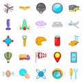 Balloonist icons set, cartoon style Royalty Free Stock Photo