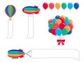 Balloons, airship, vector, illustrations. Royalty Free Stock Photo