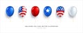 Balloons american flag collections design isolated on white background Royalty Free Stock Photo