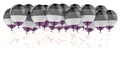 Balloons with asexual flag, 3D rendering
