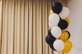 Balloons balloon white with black heart and yellow golden with greenery helium photo shoot wall.
