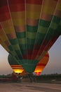 Balloons being inflated ready for take-off in Egypt