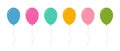 Balloons for birthday and party. Flying ballon with rope. Flat icon for celebrate and carnival. Vector Royalty Free Stock Photo
