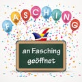 Balloons Black Board Fasching Geoeffnet