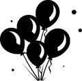 Balloons - black and white vector illustration