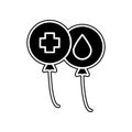 balloons blood donation icon. Element of blood donation for mobile concept and web apps icon. Glyph, flat icon for website design