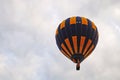 Balloons of blue and yellow color rises into the sky Royalty Free Stock Photo