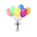 Balloons bouquet with ribbon, Pastel color birthday balloons