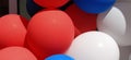 Balloons. Bright blue, red, white helium latex balloons. A group of balloons for decorating a children`s party, birthday, opening Royalty Free Stock Photo