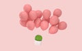 Balloons and cactus with pink background, 3d rendering Royalty Free Stock Photo