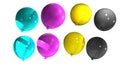 Balloons with cmyk colors Royalty Free Stock Photo