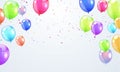 balloons Colorful celebration frame background