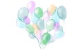 Balloons Colorful Party Watercolor Illustration