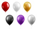 Balloons colorful set. Round flying balloon for holiday celebration. Birthday party, wedding or carnival decorative