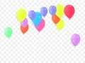 Balloons Colorful Set , on the transparent background. Vector Illustration Royalty Free Stock Photo