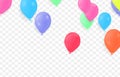 Balloons Colorful Set , on the transparent background. Vector Illustration Royalty Free Stock Photo