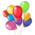 Balloons colorful on white background festive decoration birthday festival illustration Royalty Free Stock Photo