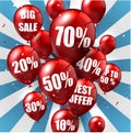 Balloons and discounts background