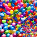 294 Balloons: A festive and joyful background featuring colorful balloons in a variety of shapes and sizes that create a playful