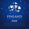 Balloons with the flag of Finland and the text of the country`s Independence Day.