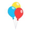 Balloons flat icon, party and holiday