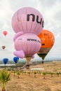 Balloons flying at Canberra Australia during annual event.