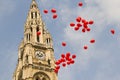 Balloons in front of the town hall in Vienna Royalty Free Stock Photo