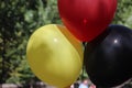 Balloons in german flag colors Royalty Free Stock Photo