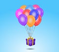 Balloons gift box Royalty Free Stock Photo