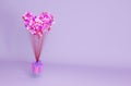 Balloons and gift box, 3d render. Flying gift box with balloons in the shape of a heart. Banner for Valentine`s Day