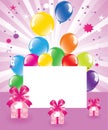Balloons and gift boxes Royalty Free Stock Photo