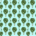 Flying balloons made of clover leaves pattern
