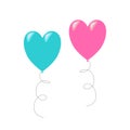 Colored heart-shaped balloons. Vector illustration on white background Royalty Free Stock Photo