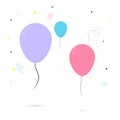 Balloons icon, flat design template, Happy Birthday, vector illustration