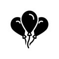 Black solid icon for Balloons, party and ballon