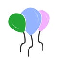 Balloons icon on a white background, vector lustration