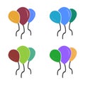 Balloons icon on a white background, vector lustration Royalty Free Stock Photo
