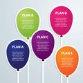 Balloons infographics timeline label vector illustration