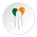 Balloons in Irish flag colors icon circle Royalty Free Stock Photo