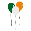 Balloons in Irish flag colors icon isolated Royalty Free Stock Photo