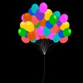 Balloons isolated in black background vector and illustration.