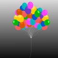 Balloons isolated in gradient background vector and illustration.